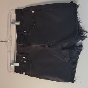 Madewell, Sz 26, High Rise Denim Shorts, washed black